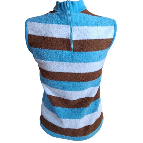 Vintage Women's S/M Handmade Top Sleeveless Mod 1960's Striped Garage Band 1of1 - Picture 8 of 8